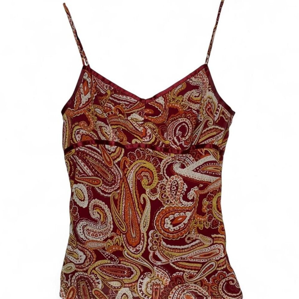 Vintage 2000s Ann Taylor Burgundy Paisley Cami Top